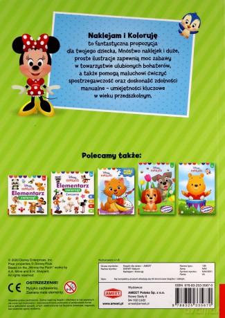 Disney Maluch Naklejam i koloruję [KSIĄŻKA]