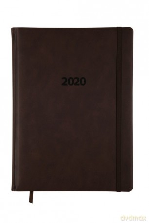 Kalendarz 2020 KK-A4TL książkowy A4 tygodniowy Lux brązowy [KALENDARZ]
