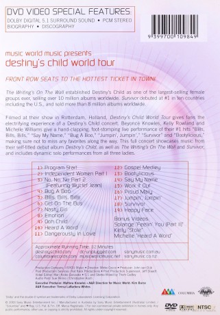 Destinys Child: World Tour (Live In Rotterdam 2003) [DVD]