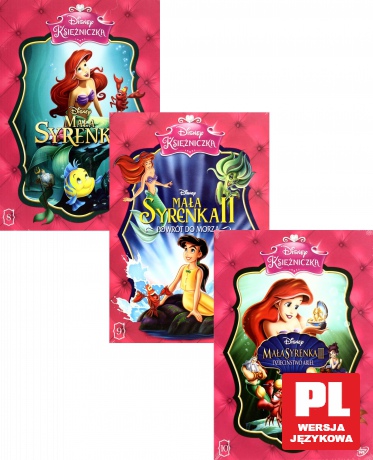 Mała Syrenka Trylogia: Mała Syrenka / Mała Syrenka 2. Powrót do morza / Mała Syrenka 3: Dzieciństwo Ariel (Disney) Pakiet [3DVD]