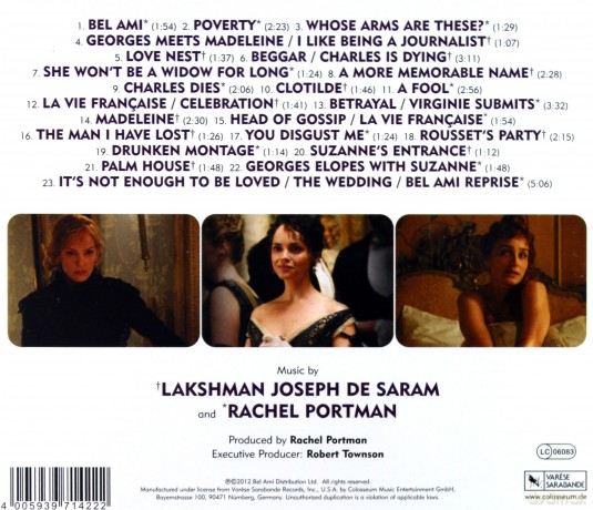 Bel Ami soundtrack (Uwodziciel) (Laksham Joseph De Saram & Rachel Portman) [CD]