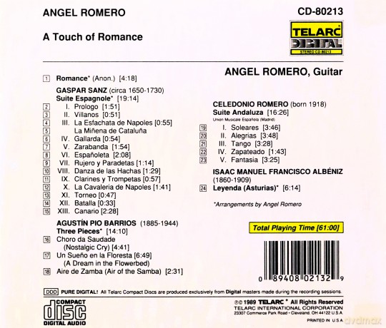Angel Romero: A Touch Of Romance [CD]