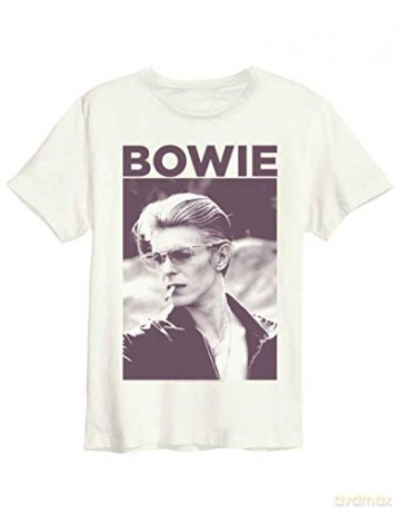 David Bowie: Cigarette S T-shirt biały