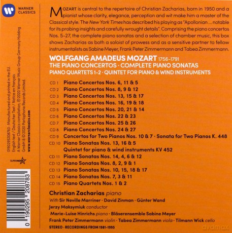 Christian Zacharias: Mozart: The Piano Concertos & Sonatas [15CD]