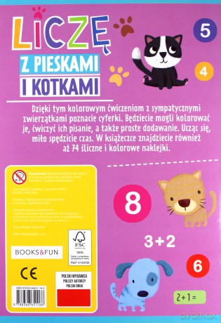Liczę z pieskami i kotkami plus naklejki [KSIĄŻKA]