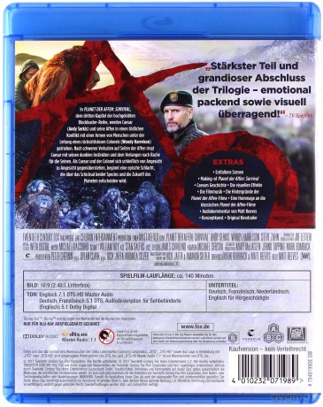 War for the Planet of the Apes (Wojna o planetę małp) [Blu-Ray]