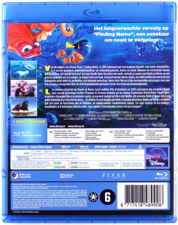 Finding Dory (Gdzie jest Dory?) (Disney) [Blu-Ray]