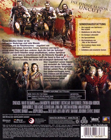 Spartacus: War of the Damned Season 3 (Spartakus: Krew i piach) [4xBlu-Ray]