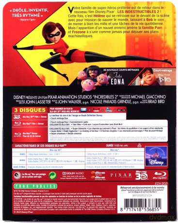 Incredibles 2 (Iniemamocni 2) (Disney) (steelbook) [Blu-Ray 3D]+[2xBlu-Ray]