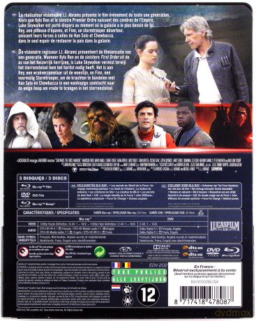 Star Wars: Episode VII - The Force Awakens (Gwiezdne wojny: Przebudzenie mocy) (steelbook) [Blu-Ray]+[DVD]