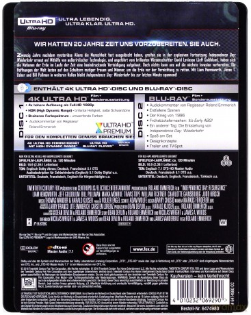 Independence Day: Resurgence (Dzień Niepodległości: Odrodzenie) (steelbook) [Blu-Ray 4K]+[Blu-Ray]
