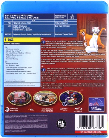 The Aristocats (Aryskotraci) (Disney) [Blu-Ray]