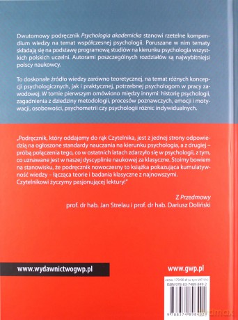 Psychologia Akademicka (Tom 1) Podręcznik - Jan Strelau, Dariusz Doliński [KSIĄŻKA]