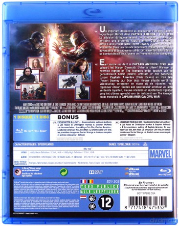 Captain America: Civil War (Kapitan Ameryka: Wojna bohaterów) [Blu-Ray]