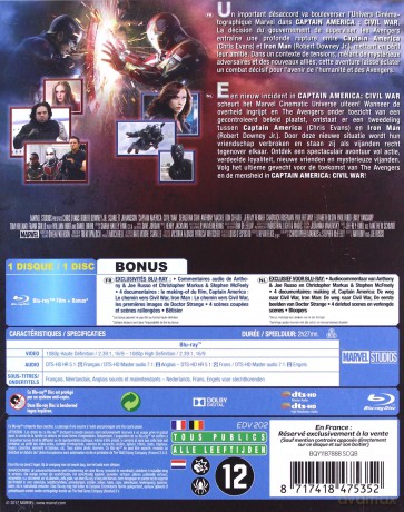 Captain America: Civil War (Kapitan Ameryka: Wojna bohaterów) [Blu-Ray]