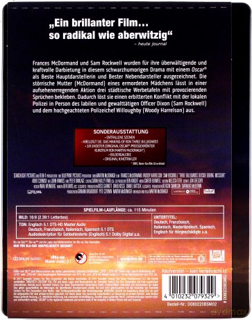 Three Billboards Outside Ebbing, Missouri (Trzy billboardy za Ebbing, Missouri) (steelbook) [Blu-Ray]