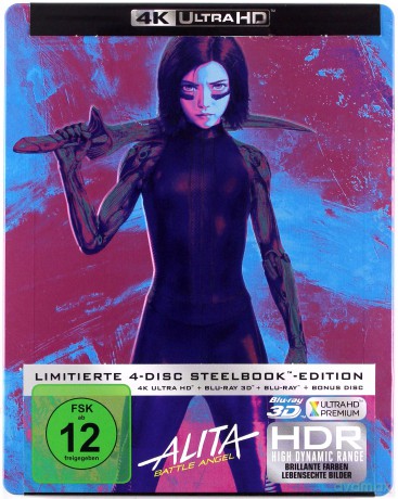 Alita: Battle Angel (steelbook) [Blu-Ray 4K]+[Blu-Ray 3D]+[2xBlu-Ray]