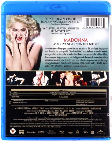 Madonna: Truth or Dare (W łóżku z Madonną) [Blu-Ray]+[DVD]