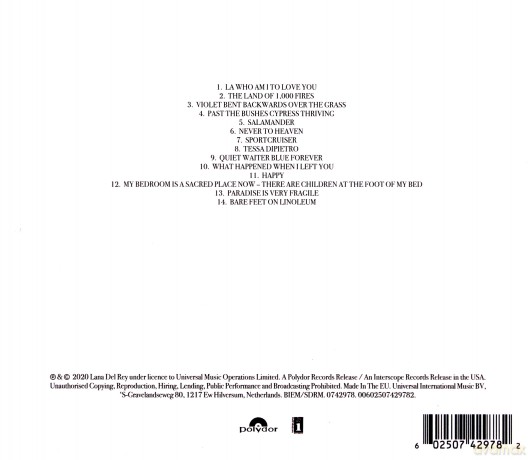 Lana Del Rey: Violet Bent Backwards Over The Grass [CD]
