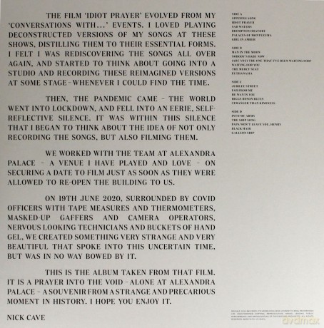 Nick Cave And The Bad Seeds: Idiot Prayer Nick Cave Alone At Alexandra Palace [2xWinyl]