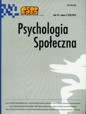 Psychologia społeczna (Tom 10) Numer 3(34) 2015 [KSIĄŻKA]