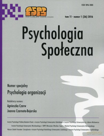 Psychologia Społeczna (Tom 11) nr 1 (36) 2016 [KSIĄŻKA]