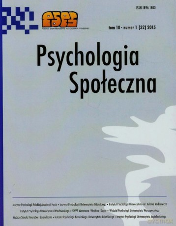 Psychologia społeczna 1/2015 [KSIĄŻKA]