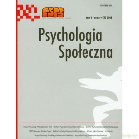 Psychologia Społeczna 4/2008 [KSIĄŻKA]
