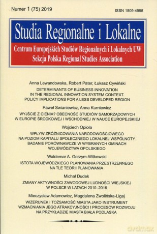 Studia Regionalne i Lokalne Numer 1 (75) 2019 [KSIĄŻKA]