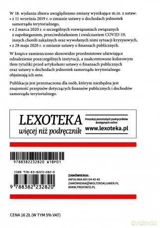 Ustawa o finansach publicznych Ustawa o dochodach jednostek samorządu terytorialnego [KSIĄŻKA]