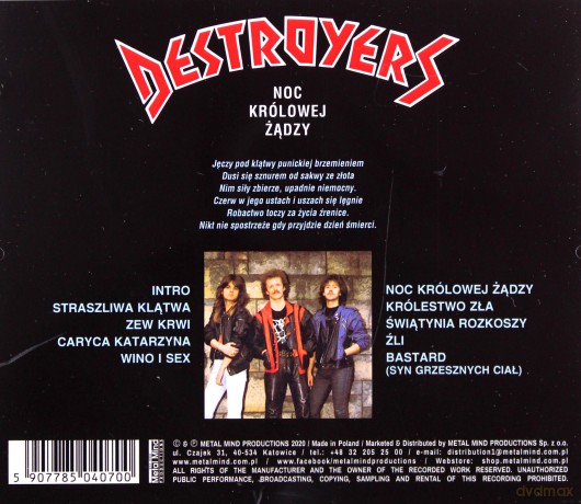 Destroyers: Noc Królowej Żądzy [CD]