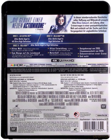 Alita: Battle Angel [Blu-Ray 4K]+[Blu-Ray 3D]+[Blu-Ray]