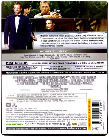 007 James Bond Casino Royale (steelbook) [Blu-Ray 4K]+[Blu-Ray]