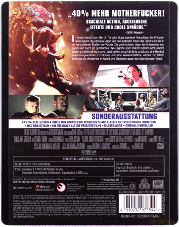 The Predator (steelbook) [Blu-Ray]