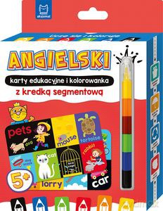 ANGIELSKI karty edukacyjne i kolorowanka z kredką segmentową. Uczę się i koloruję 5+ [KSIĄŻKA]