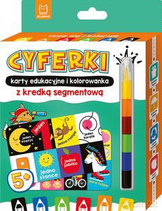 CYFERKI karty edukacyjne i kolorowanka z kredką segmentową. Uczę się i koloruję 5+ [KSIĄŻKA]