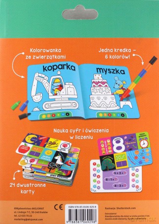 CYFERKI karty edukacyjne i kolorowanka z kredką segmentową. Uczę się i koloruję 5+ [KSIĄŻKA]