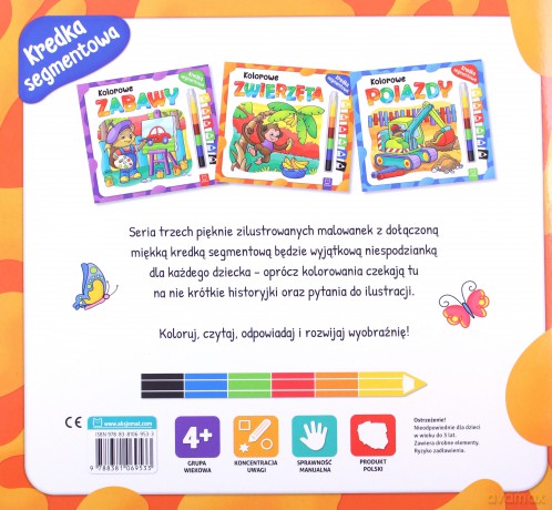 Kolorowe zwierzęta. Kredka segmentowa [KSIĄŻKA]
