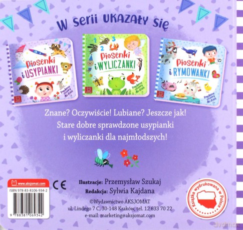 Piosenki i usypianki. Popularne utwory dla dzieci [KSIĄŻKA]