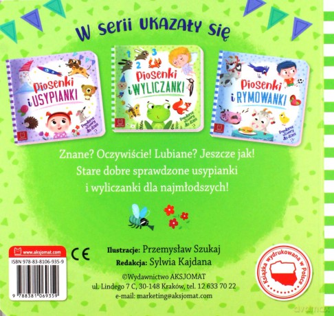 Piosenki i wyliczanki. Popularne utwory dla dzieci [KSIĄŻKA]