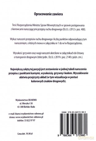 Taryfikator mandatów i punktów karnych 2020 [KSIĄŻKA]