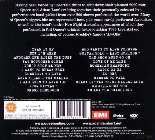 Adam Lambert Queen: Live Around The World [DVD]+[CD]