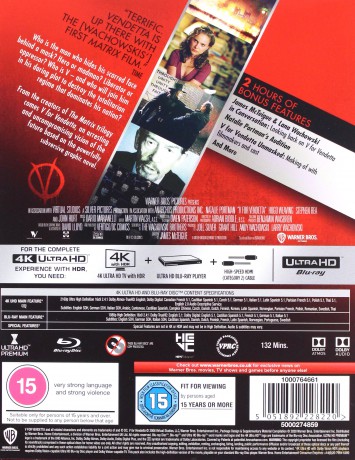 V jak Vendetta (steelbook) [Blu-Ray 4K]+[Blu-Ray]