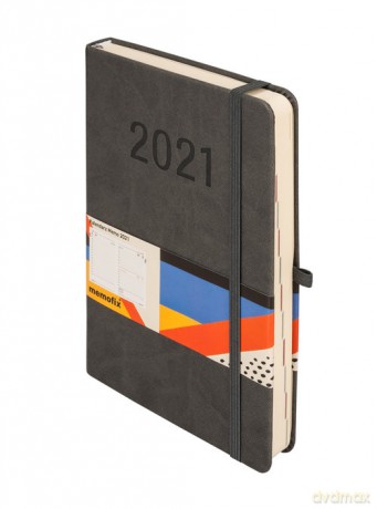 Kalendarz 2021 MEMO A5 DNS grafitowy [KALENDARZ]