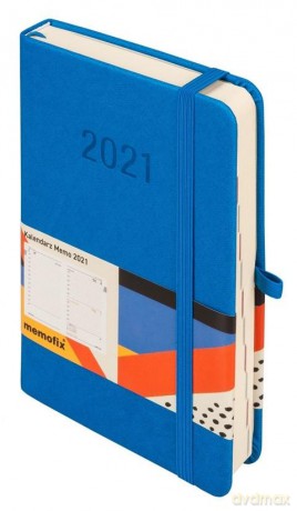 Kalendarz 2021 MEMO B6 DNS niebieski [KALENDARZ]