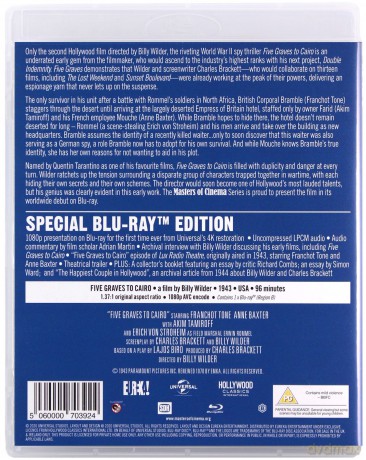 Five Graves To Cairo (Pięć grobów na drodze do Kairu) [Blu-Ray]