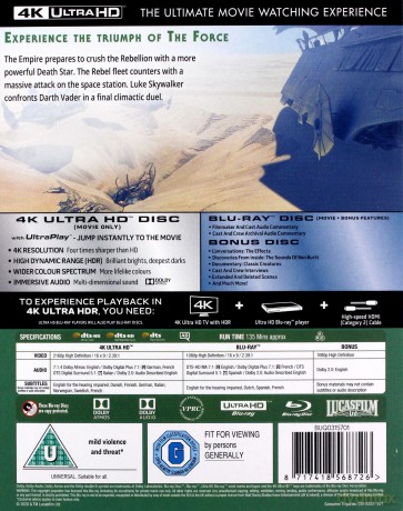 Star Wars Episode Vi: Return Of The Jedi (Gwiezdne wojny: Część VI - Powrót Jedi) [Blu-Ray 4K]+[Blu-Ray]