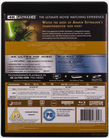 Star Wars: Episode II - Attack of the Clones (Gwiezdne wojny: Część II - Atak klonów) [Blu-Ray 4K]+[Blu-Ray]