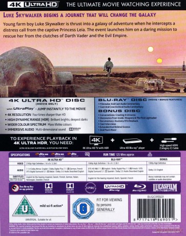 Star Wars: Episode IV - A New Hope (Gwiezdne wojny: Część IV - Nowa nadzieja) [Blu-Ray 4K]+[Blu-Ray]