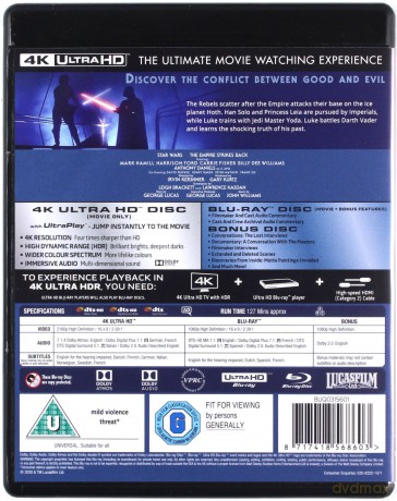 Star Wars: Episode V - The Empire Strikes Back (Gwiezdne wojny: Część V - Imperium kontratakuje) [Blu-Ray 4K]+[Blu-Ray]